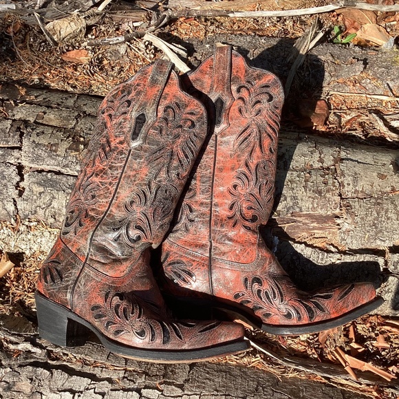 Corral Boots Beautiful Cutout Black Sequin Design Western Boho Boots - Picture 2 of 16